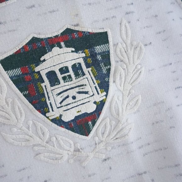 Vintage San Francisco Quarter Zip Puff Print Pullover Sweater 2XL - Picture 10 of 11